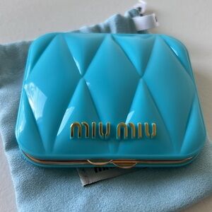 MIU MIU Blue Quilted Compact Mirror